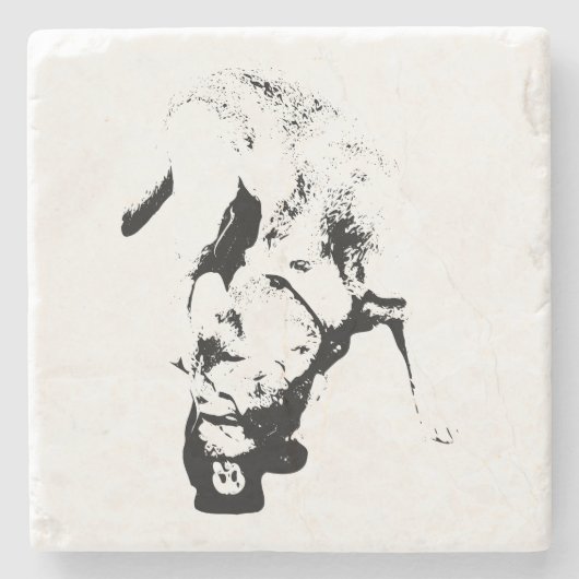 De prijs in ontvangst nemen – Lab Sketch Stenen Onderzetter (Voorkant)