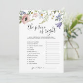 De prijs is de juiste Baby shower spel Kaart (Staand voorkant)