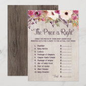 De prijs is de juiste Rustige Baby shower game Kaart (Voorkant / Achterkant)