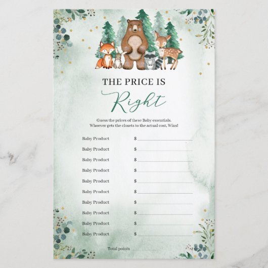 De prijs is goed voor Baby shower- en wildbossen g (Voorkant)