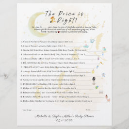 De prijs is het juiste Baby shower spel, het is ee