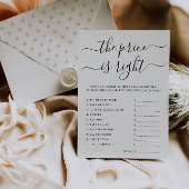 De prijs is het juiste Baby shower spel, Kaart