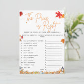 DE PRIJS IS JUIST Baby shower Game Little Pumpkin Kaart (Staand voorkant)