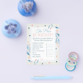 De prijs is juist spel, Baby shower, blauw, roze Flyer (Enkel)