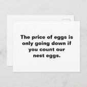 De prijs van eieren daalt alleen als je telt briefkaart (Voorkant / Achterkant)
