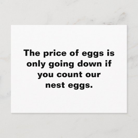 De prijs van eieren daalt alleen als je telt briefkaart (Voorkant)