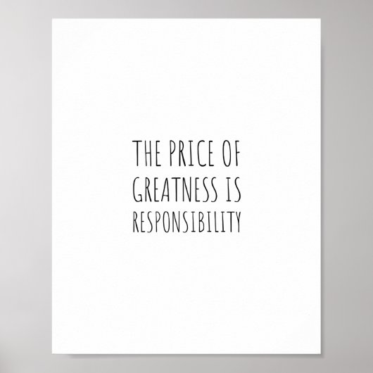 De prijs van grootheid is verantwoordelijkheid poster (Voorkant)