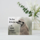 De prijs van vrijheid is de externe waakzaamheid - briefkaart (Staand voorkant)