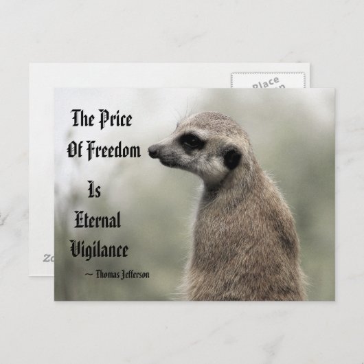 De prijs van vrijheid is de externe waakzaamheid - briefkaart (Voorkant / Achterkant)