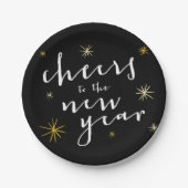 De prijzen aan het nieuwe Jaar beginnen vuurwerk M Papieren Bordje (Voorkant)