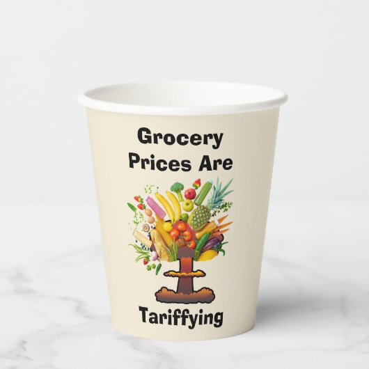 De prijzen van de boodschappen zijn tarifering papieren bekers (Voorkant)