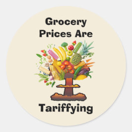 De prijzen van de boodschappen zijn tarifering ronde sticker