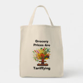 De prijzen van de boodschappen zijn tarifering tote bag (Achterkant)