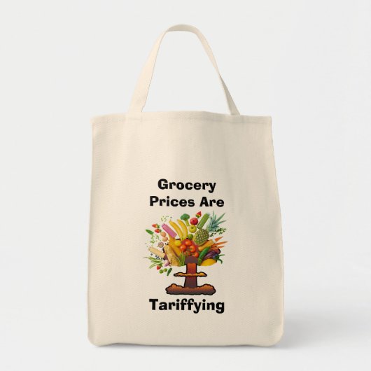 De prijzen van de boodschappen zijn tarifering tote bag (Voorkant)