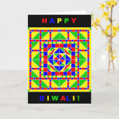 De primaire Kaart van Rangoli Diwali van Kleuren (Gele Bloem)