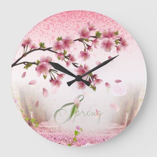 de primavera con rosas y flores grote klok (Voorkant)