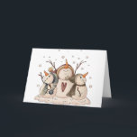 De Primitief van de Winter van het Land van de Feestdagen Kaart<br><div class="desc">De Primitief van de Winter van Kerstmis van het Land van de Sneeuwvlok van de sneeuwman</div>