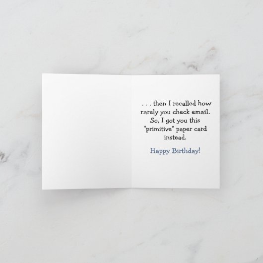 De primitieve Kaart van de Verjaardag (Binnen)