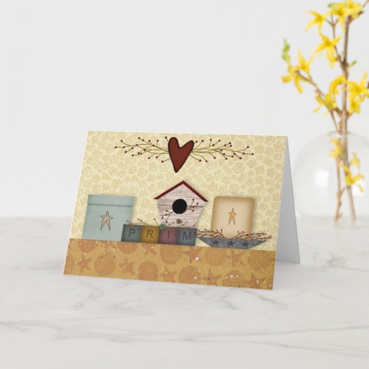 De primitieve Kaart van de Verjaardag van het (Gele Bloem)