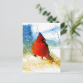 De primitieve rode kardinaal van westerne feestdagenkaart (Staand voorkant)