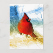 De primitieve rode kardinaal van westerne feestdagenkaart (Voorkant)