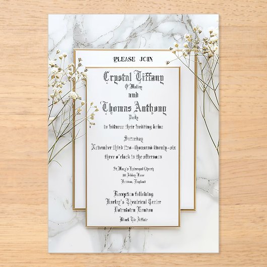 De Princess Nest Frosted Acryl Uitnodiging (Voorkant)