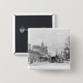 De Prins Dock, Liverpool Vierkante Button 5,1 Cm (Voorkant /achterkant)