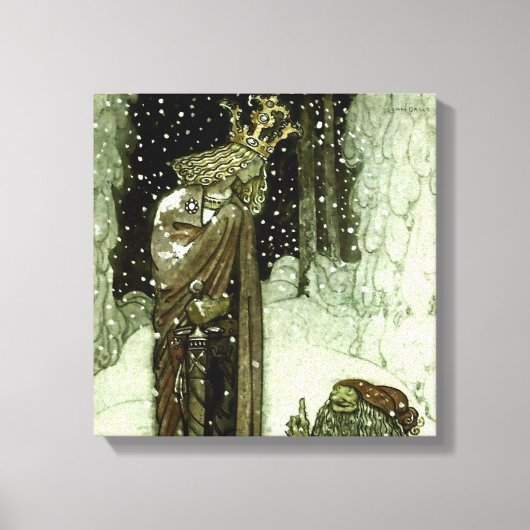 “De Prins en de Tomten” door John Bauer Canvas Afdruk (Voorkant)