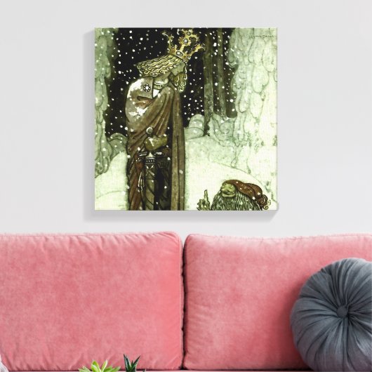 "De Prins en de Tomten" van John Bauer Canvas Afdruk (Insitu (Woonkamer))