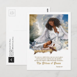 De prins Peace Angel en de Baby Jezus Kerstmis Briefkaart