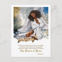 De prins Peace Angel en de Baby Jezus Kerstmis Briefkaart