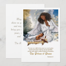 De Prins van de Vrede. Angel en Baby Jesus Feestdagenkaart