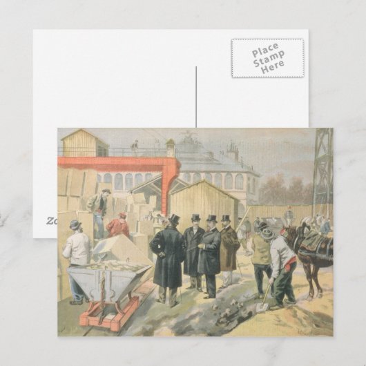 De Prins van Wales Bezoek het gebouw Briefkaart (Voorkant / Achterkant)