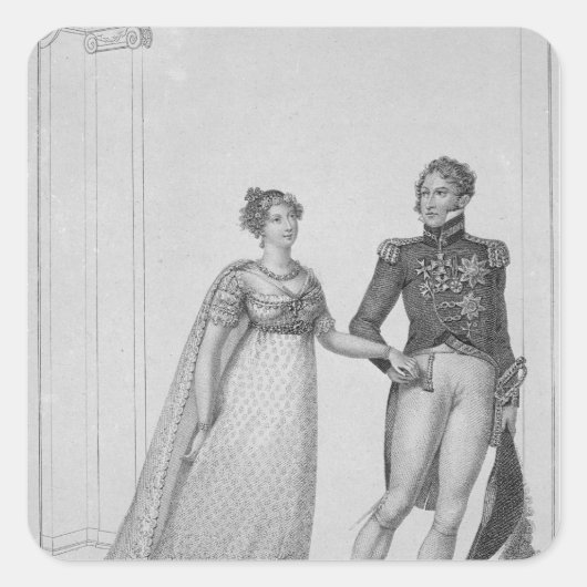 De prinses Charlotte van Wales en Prince Vierkante Sticker (Voorkant)