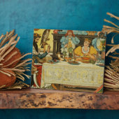 De prinses deelt haar diner met de kikker, van fotoplaat (Zijkant)