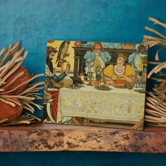 De prinses deelt haar diner met de kikker, van fotoplaat (Zijkant)