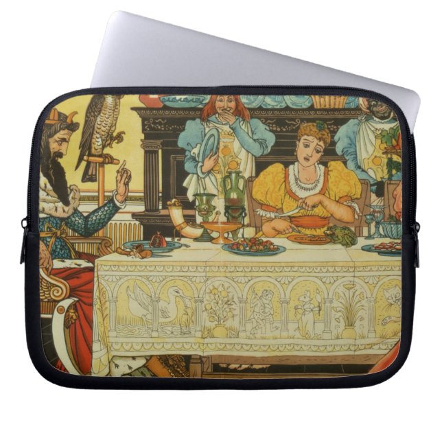 De prinses deelt haar diner met de kikker, van laptop sleeve (Voorkant)