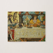 De prinses deelt haar diner met de kikker, van legpuzzel (Horizontaal)