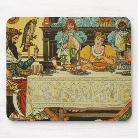 De prinses deelt haar diner met de kikker, van muismat (Voorkant)