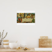 De prinses deelt haar diner met de kikker, van poster (Keuken)