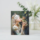 De prinses die de kikkerprins kust briefkaart (Staand voorkant)
