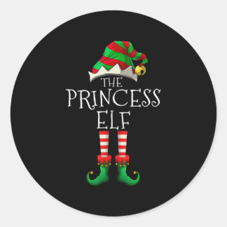 De Prinses Elf Grappig Kerstmis Bijpassende Famili Ronde Sticker