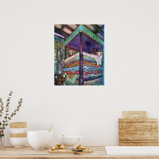 De prinses en de erwt van Edmund Dulac Poster (Keuken)