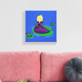 De prinses en de kikker aan het daten? canvas afdruk (Insitu (Woonkamer))