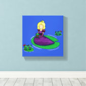 De prinses en de kikker aan het daten? canvas afdruk (Insitu (Houten vloer))