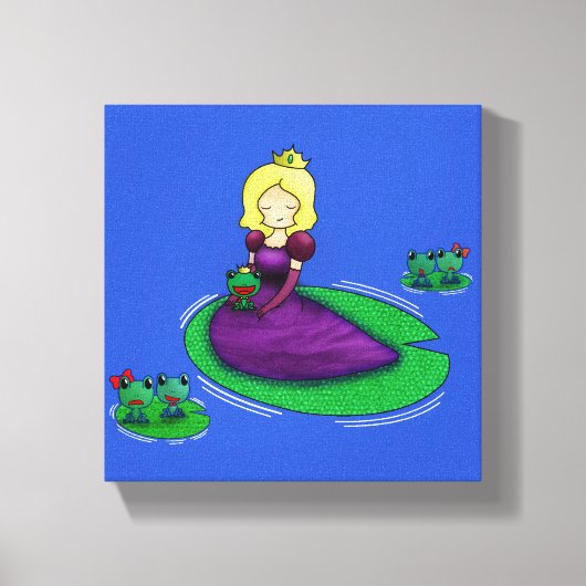 De prinses en de kikker aan het daten? canvas afdruk (Voorkant)