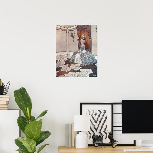 De prinses en de krant van Edmund Dulac Poster (Thuiskantoor)