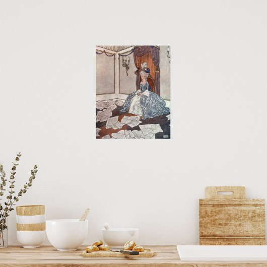 De prinses en de krant van Edmund Dulac Poster (Keuken)