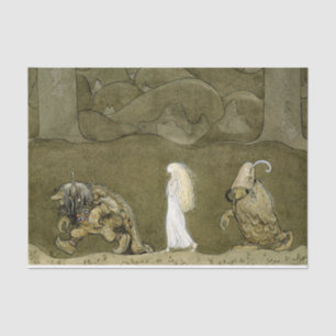 “De Prinses en de Trollen” Aquarel van John B Tissuepapier