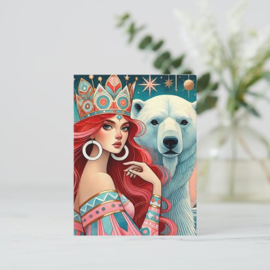 De prinses en het Polar Beer Briefkaart (Staand voorkant)